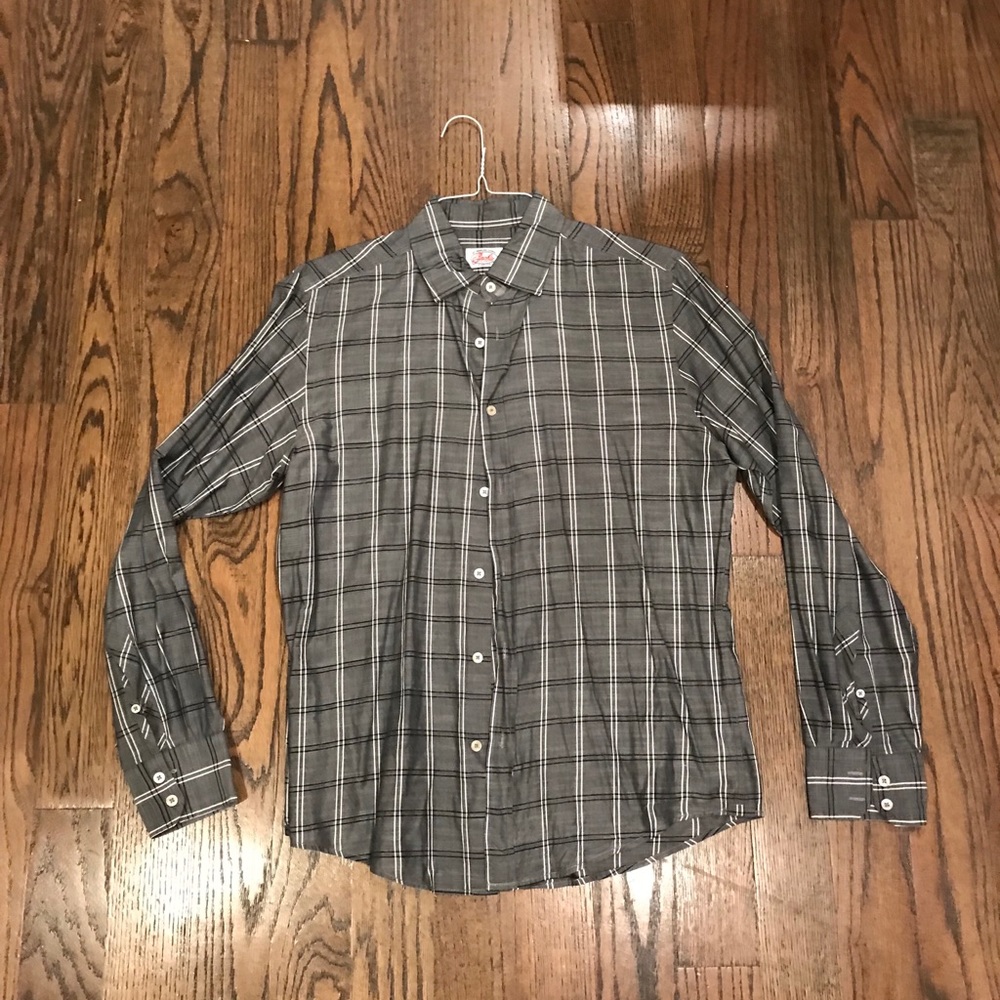 Check dress shirt with grey chambray